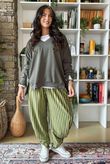 The Sunday Morning Stripe Twist Pant Pear Khaki